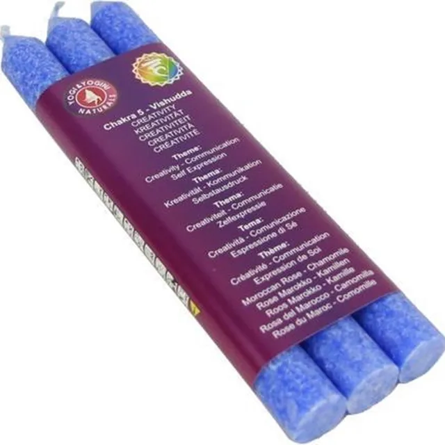 Greenpalm Diner geurkaars 5e chakra Vishudha (3-pack) Multi colour