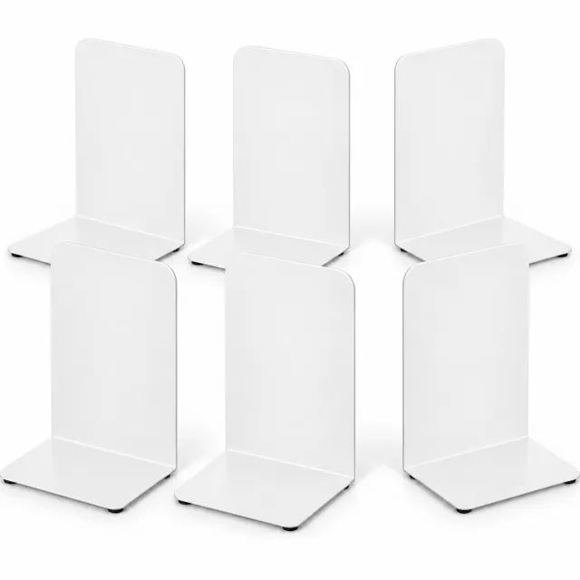 Hauskraft Boekensteun Metaal - Set van 6 - 19,5 cm Hoog - Wit