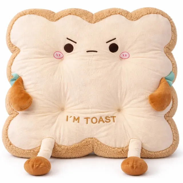 Kahil Toast Kussen Boos Gezicht - Zacht Knuffelkussen Voor Bank Bed Auto - 35cm Cartoon Sierkussen