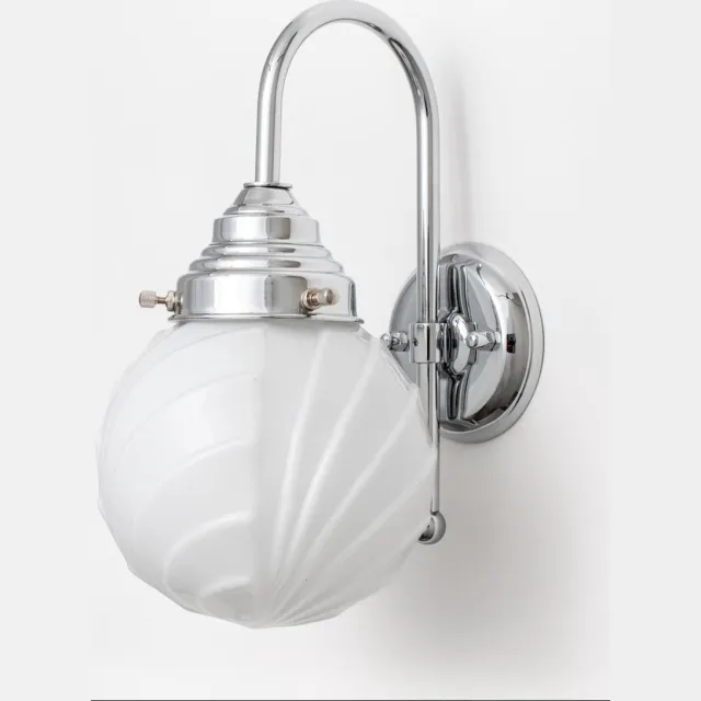 Coloured by Art Wandlamp Swingbulb Meander Chroom - Art Deco Trade Nikkel