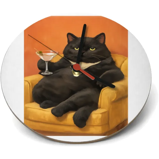 Mr Cadeautjes Klok rond Ø 19 - design Galerie van exotische huisdieren met chique attitude | cadeau Wit