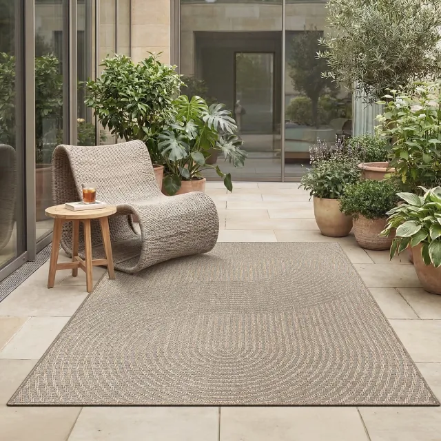 the carpet Mistra – robuust buitentapijt, modern & weerbestendig, voor balkon, terras, keuken of serre, beige, 240 x 340 cm