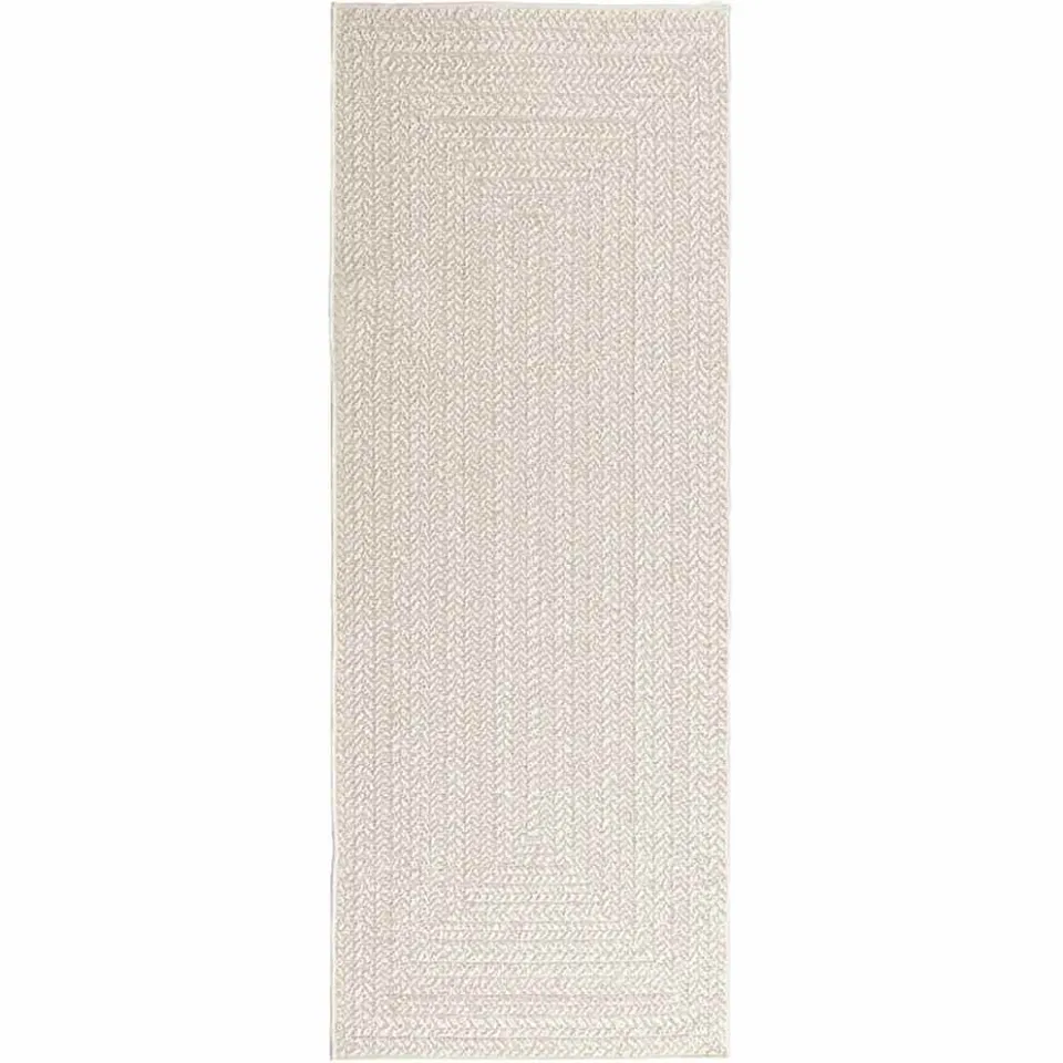 vidaXL Vloerkleed ZIZUR room binnen en buiten 80x200 cm jute look Crème