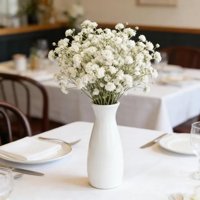 longziming 50 Stuks Gedroogde Gipskruid Bloemen - Gedroogde Bloemen voor Knutselen - Kleine Droogbloemen voor DIY Fotolijst, Boekenlegger en Wenskaarten Wit