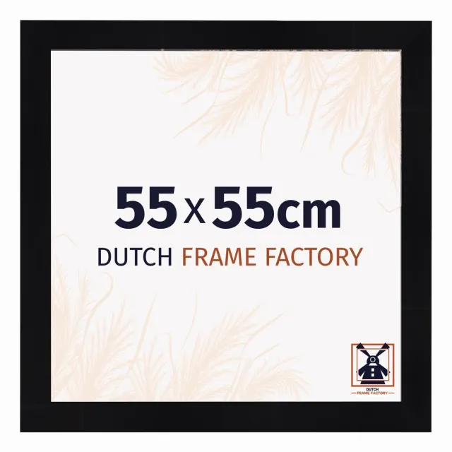 Dutch Frame Factory Fotolijst 55x55 cm - MDF - Zwart Hoogglans - Praag