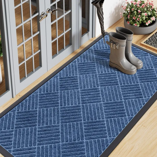 Homaxy Deurmat binnen Droogloopmat - Deurmatten - Antislip Deurmat - Schoonloopmat - Wasbaar - lichtblauw - 58.5x119.5cm