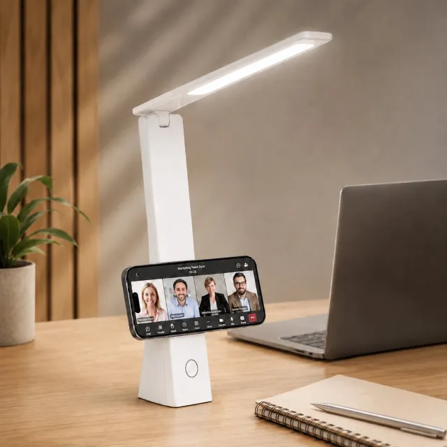 Lumirex Bureaulamp - Draadloos & Netstroom - LED - Dimbaar - Wit & Warm Licht - 9 Lichtstanden - 3 Kleuren - Leeslamp - Wit