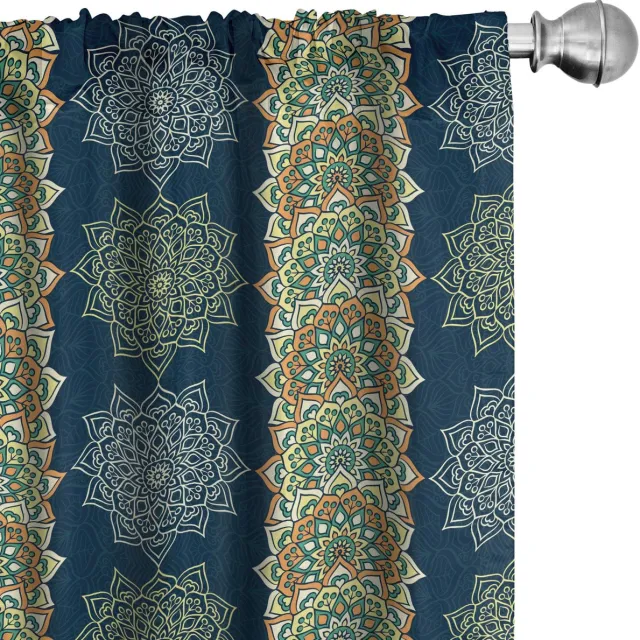 ABAKUHAUS 2x75x245 cm Gordijnen – Mikrofaser, Meerkleurig, Halverduisterend Mehrfarbig