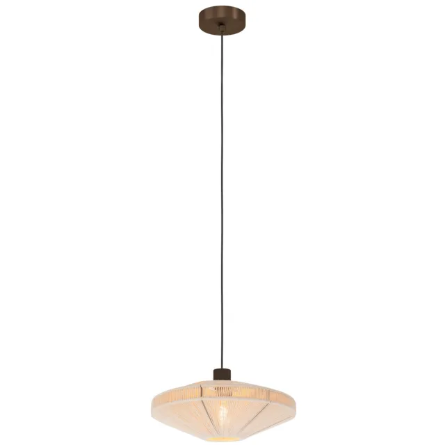 EGLO Orimini Hanglamp - E27 - Ø 38 cm - Crème/Brons - Textiel Brons;Crème;