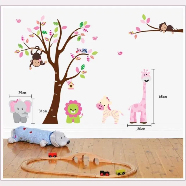 Pinehouse XXL muursticker vrolijke dieren 1 multi