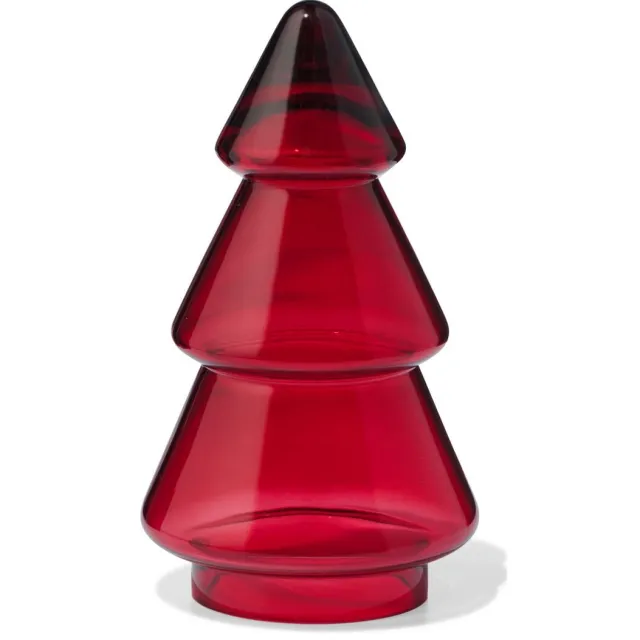 HEMA Kerstboom 8.8x8.8x12cm glas rood