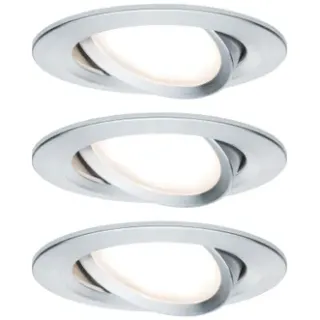 Paulmann Inbouwspot Led Nova Coin 3-stapdim Rond Kantelbaar Aluminium 3x6,5w Zilver