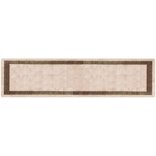vidaXL Tapijt - Runner - MARSA - Beige - en - Zwart - 100 - x - 400 - cm