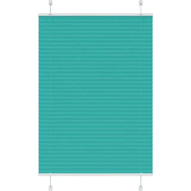 vidaXL Plissé - rolgordijn - 90x100 - cm - stofbreedte - 89,4 - cm - petrol - groen petroleumgroen