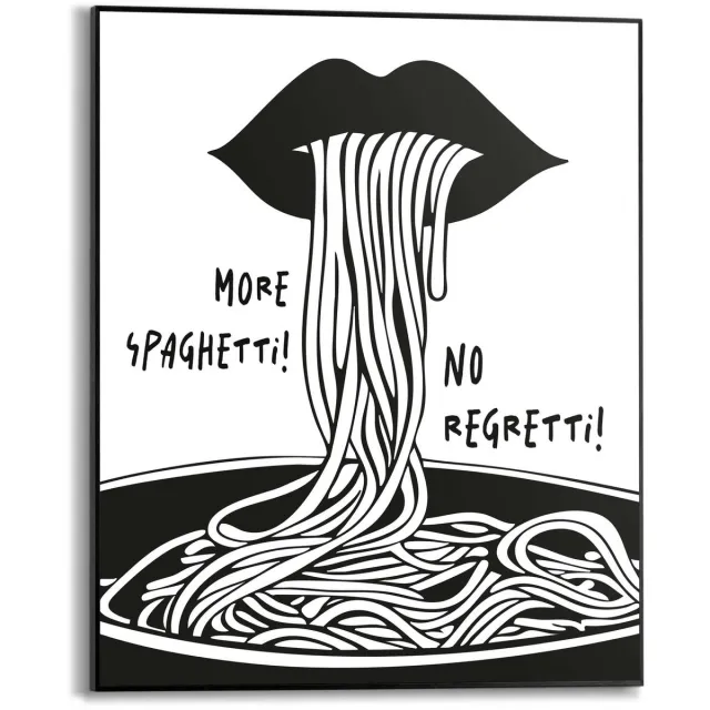 Reinders Schilderij More Spaghetti - 50 x 40 - Hout - REINDERS Zwart-Wit Zwart
