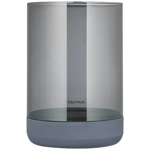 Blomus CALMA Windlicht - H 22,5 cm, Ø 15 cm (L) -Steel Gray