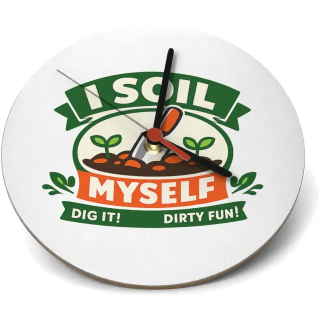Mr Cadeautjes Klok rond Ø 19 - design Een grappige cadeauprint rond een tuinier met een speelse wo | cadeau Wit