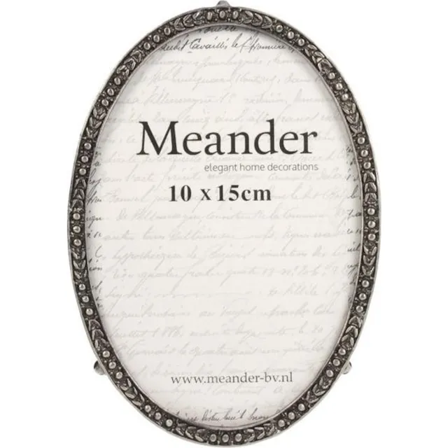 Meander Fotolijstje metaal Ovaal 10 x 15 Zilver
