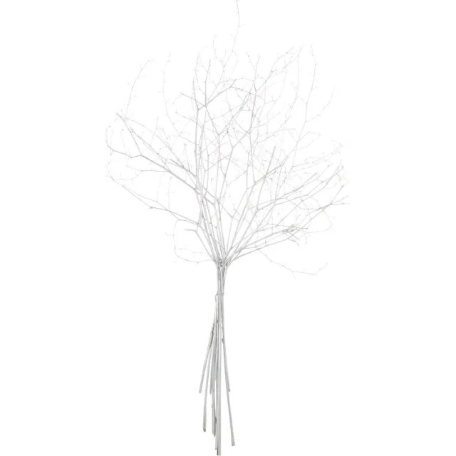 J-Line decoratie tak droogbloemen - riet - zilver