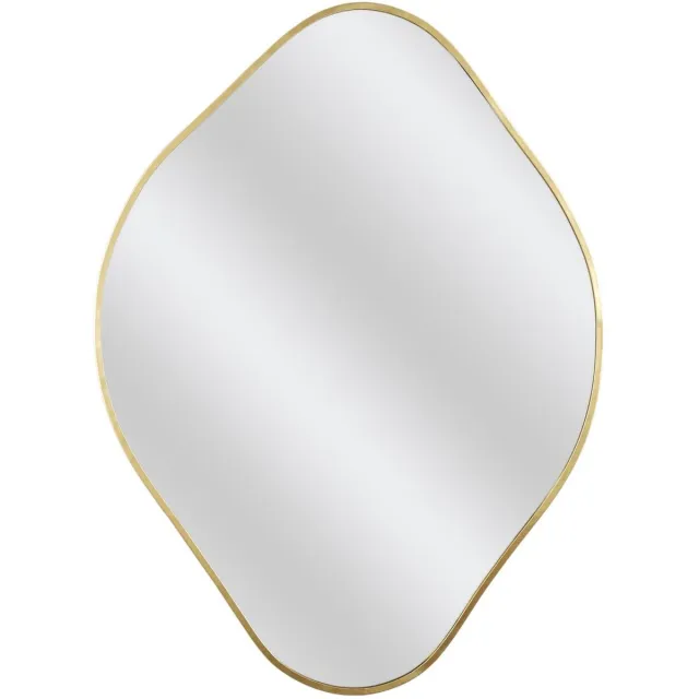 HOME DECO FACTORY Spiegel - goud - 44 x 60 cm - hout - metaal - glas - wandspiegel - diamant vorm Goudkleurig
