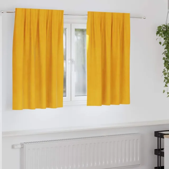 vidaXL Gordijnen 2 st Mosterdgeel 140 x 140 cm fluweel