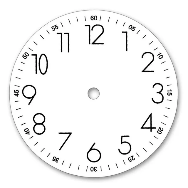 Selva Witte wijzerplaat voor wandklokken – Arabische uur- en minutencijfers – Buitendiameter: 155 mm – Materiaal: aluminium Leer