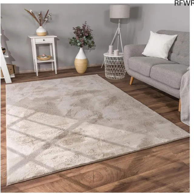 RFWR Hoogpolig Tapijt Modern Effen Kleur Beige 160x220 cm