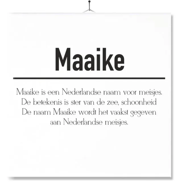MC Living Tegel Met Opdruk | Betekenis | Kado | Cadeau | Met Naam - Maaike Multi-Color