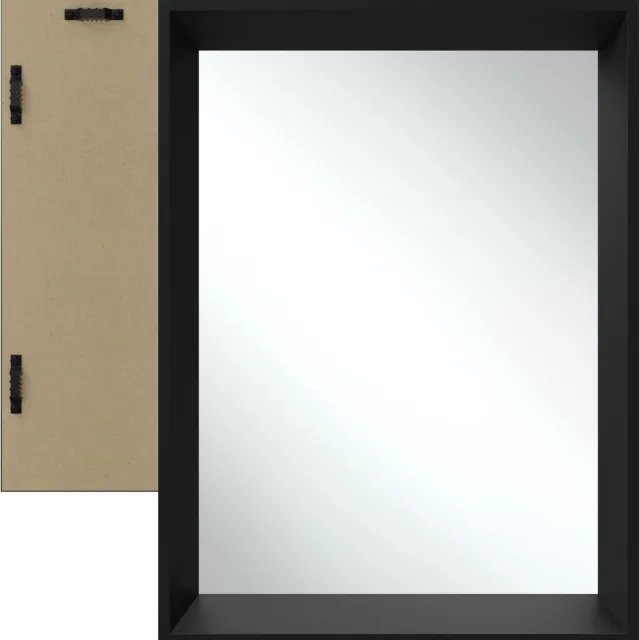 Tectake Wandspiegel Elina - Badkamerspiegel - Rechthoekige spiegel met stevige kunststoflijst - 40x60 cm - Spiegel voor de badkamer, woonkamer of slaapkamer