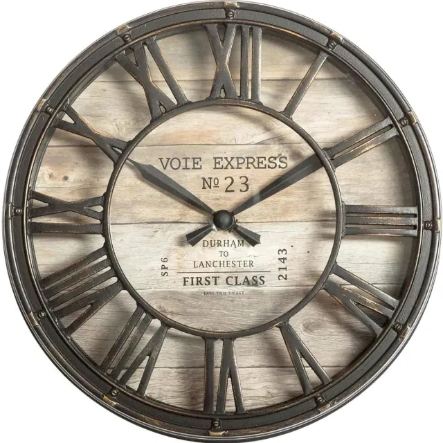 Atmosphera Wandklok - retro en vintage - diameter 21 cm - bruin
