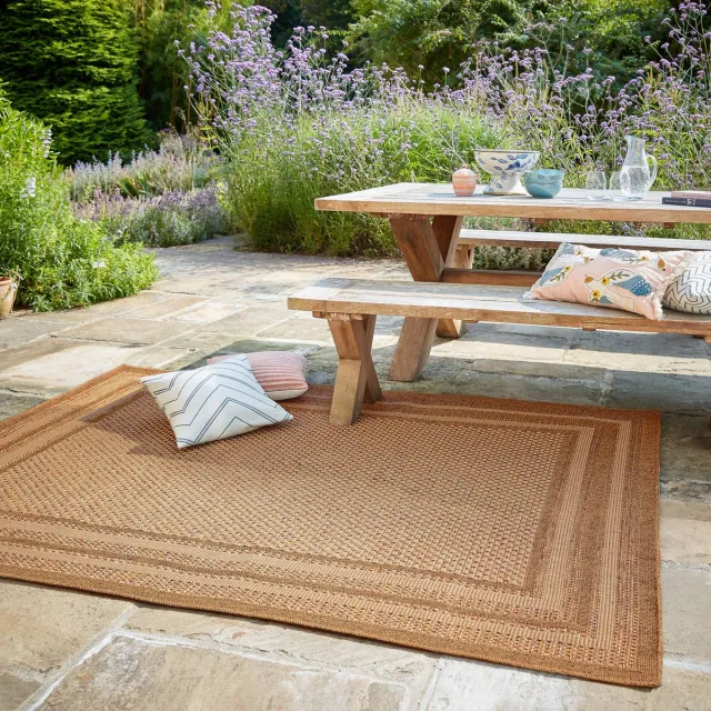 flycarpets Binnen & Buitenkleed Layla Border - Naturel / Multi 120x170 cm, foto 2