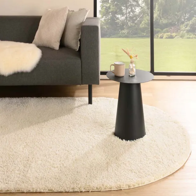 Tapeso Vloerkleed ovaal hoogpolig - Shaggy Trend crème 120x180