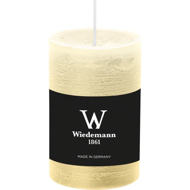 Wiedemann Cilinderkaars/stompkaars - rustieke kaars - creme wit - 6 x 9 cm - 30 branduren