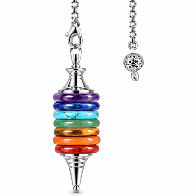 S4H Chakra Pendel – 7 Chakra Edelstenen – Energie Balans & Waarzeg Pendulum