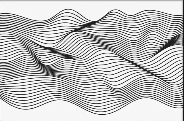 Walljar Abstract Line Art II - Zwart wit poster Multi