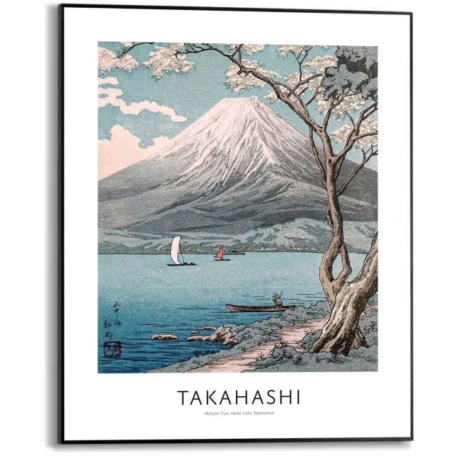 Reinders Schilderij Hiroaki Takahashi - Mount Fuji - 50 x 40 - Hout - REINDERS blauw Zwart