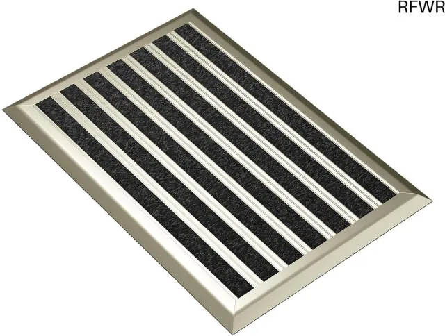 RFWR Buitendeurmat 40x60 cm - Aluminium Voetmat met Antislip en Borstelmat voor Buiten Goud