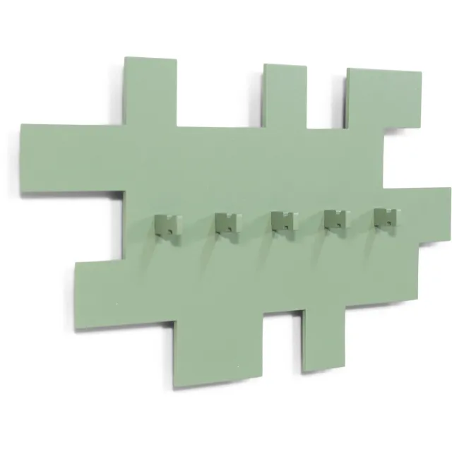 Spinder Design kapstok Tetromino - Dusty Green - 5 haken - Staal