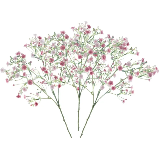 Bellatio Design Kunstbloem Gipskruid Viette - 3x - 45 cm - roze - tak - kunst zijdebloem - Gypsophila