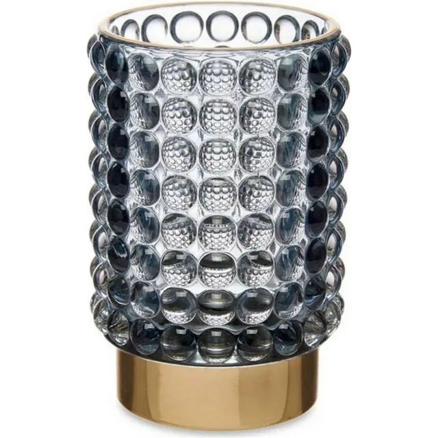 Giftedecor Kaarshouder Punten Blauw Gouden Glas (8,5 x 12,5 x 8,5 cm)