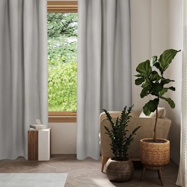 home style Gregor Kant-en-Klaar Gordijn Naturel | 140x250 cm | Thermisch & Lichtdoorlatend | Met Haakjes | 100% Polyester 210 g/m² | Per Stuk