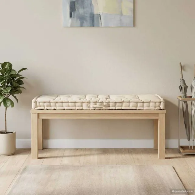 vidaXL Palletvloerkussen 120x40x7 cm katoen beige
