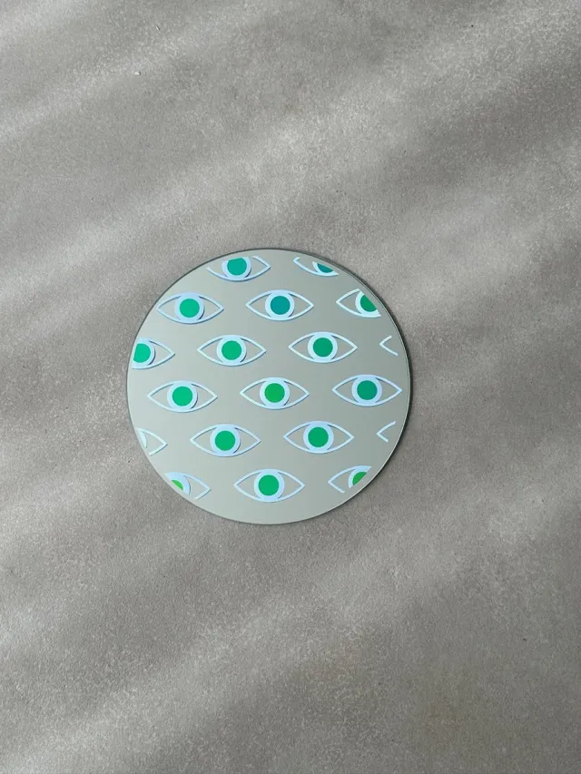 Blemzstudio Eyes blauw spiegel - 20 cm - rond blauw, groen