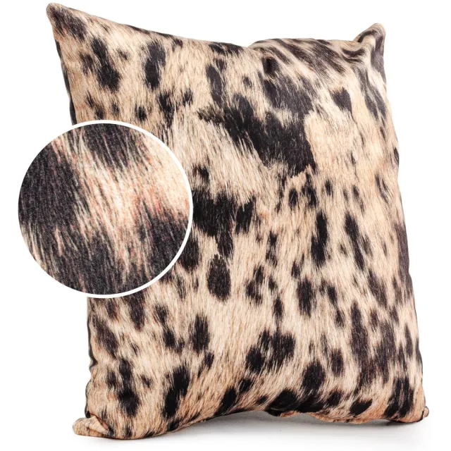 ANRO Hyena Sierkussen 50x50 cm - Velours - Inclusief vulling beige
