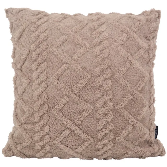 NOVÉE Furry Cross Taupe Kussenhoes | 45 x 45 cm | Polyester