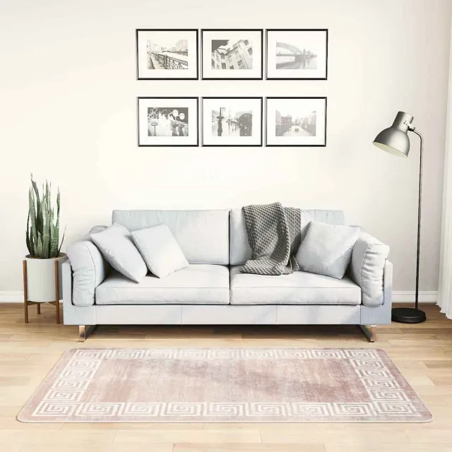 vidaXL Vloerkleed wasbaar 80x150 cm beige