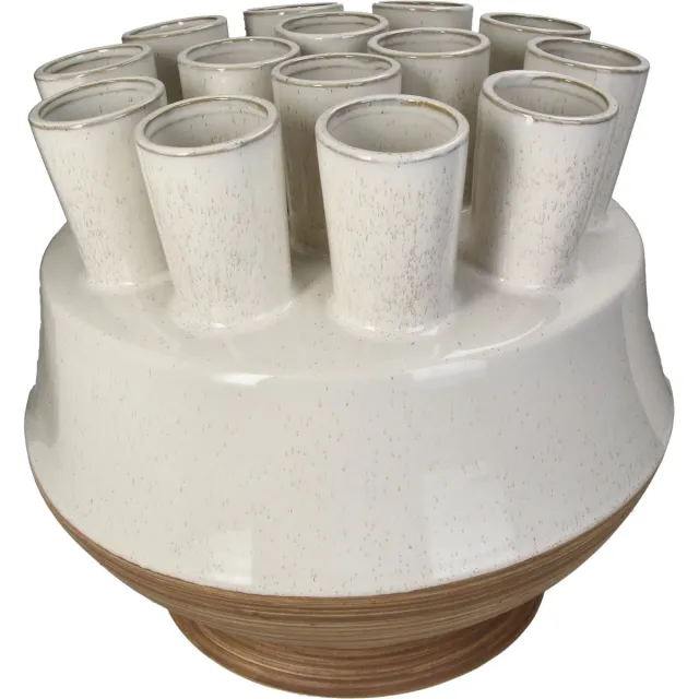 HD Collection Vaas Stoneware Wit 36.5x36.5x33cm White