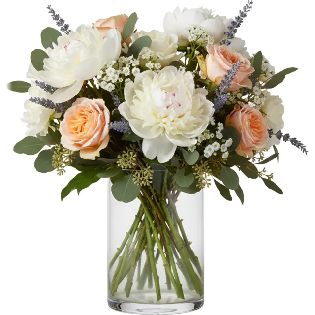 Hakbijl Glass Vaas - transparant - H30 x D15 cm - glas - cilinder vorm - vazen - bloemenvaas