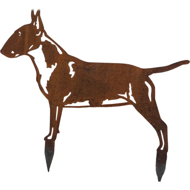rusty friends bull terrier - tuinbeeld - cortenstaal - NL Fabrikaat - 58x78 cm