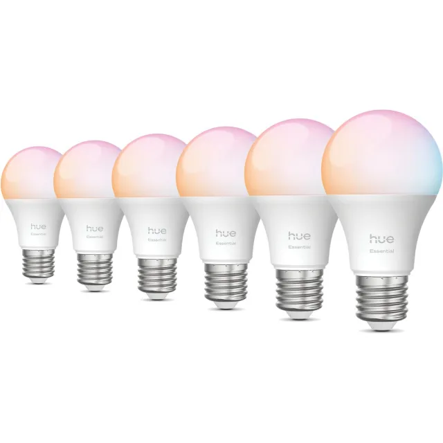 Philips Hue Voordeelverpakking - E27 - met 6 Standaard lampen - Wit en Gekleurd Licht - Hue White and Color Ambiance Essentials